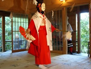 Kagura dance in shrine